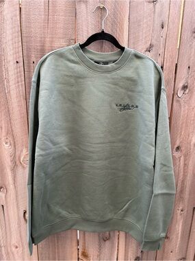 Volcom Calmstone Crew Neck Pullover in Green, Embroidered Logo